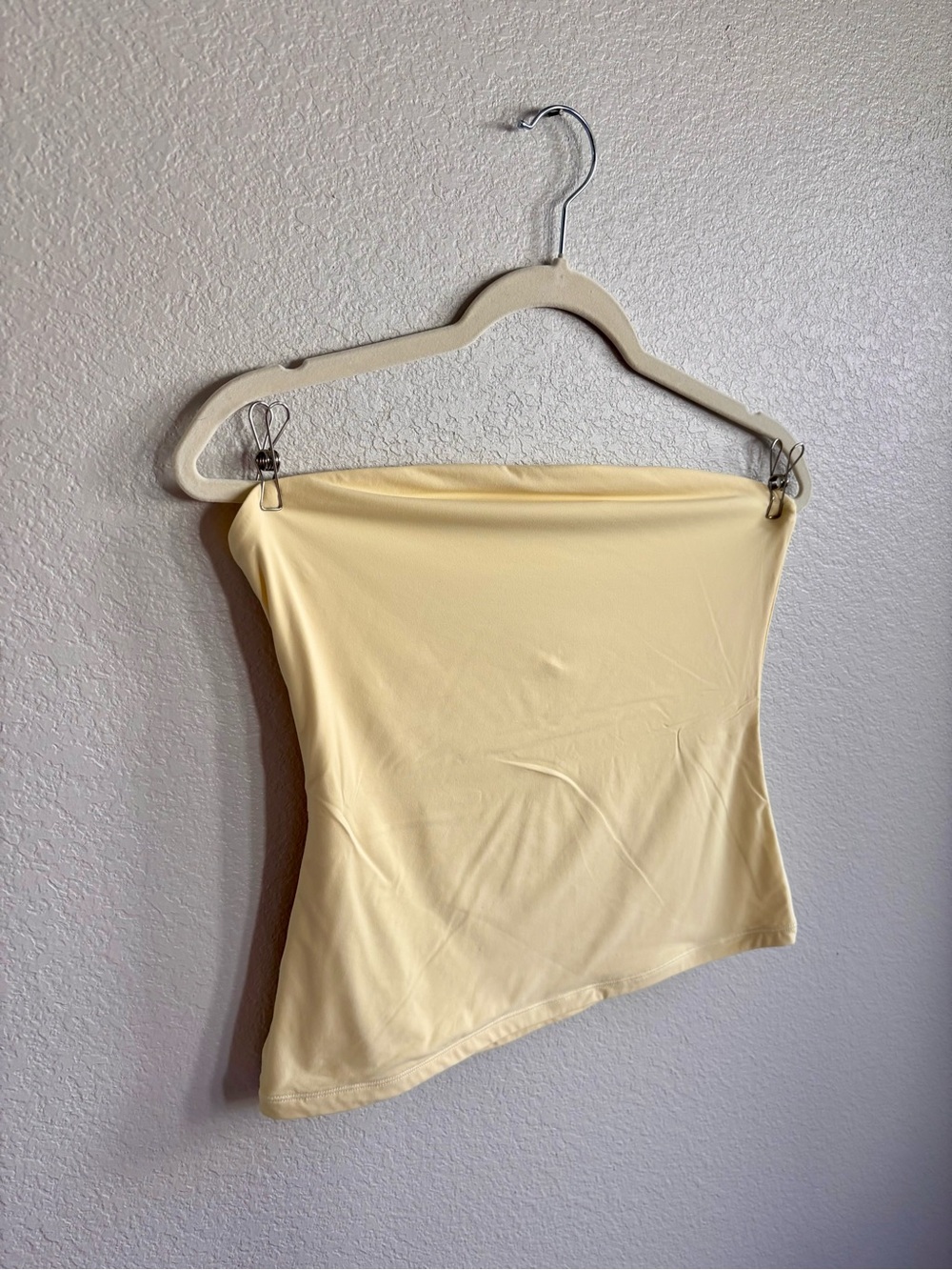 Soft Yellow Strapless Tube Top